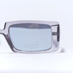 Tinted Streetwear Rectangle Sunglasses Transparent Grey - Image 2