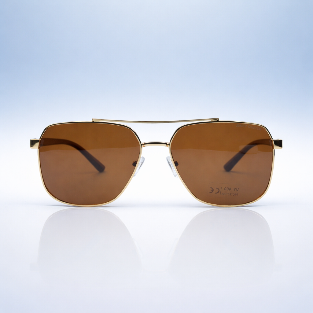 JerryCaster-2852-2 Retro Aviator Square Sunglasses - Image 1