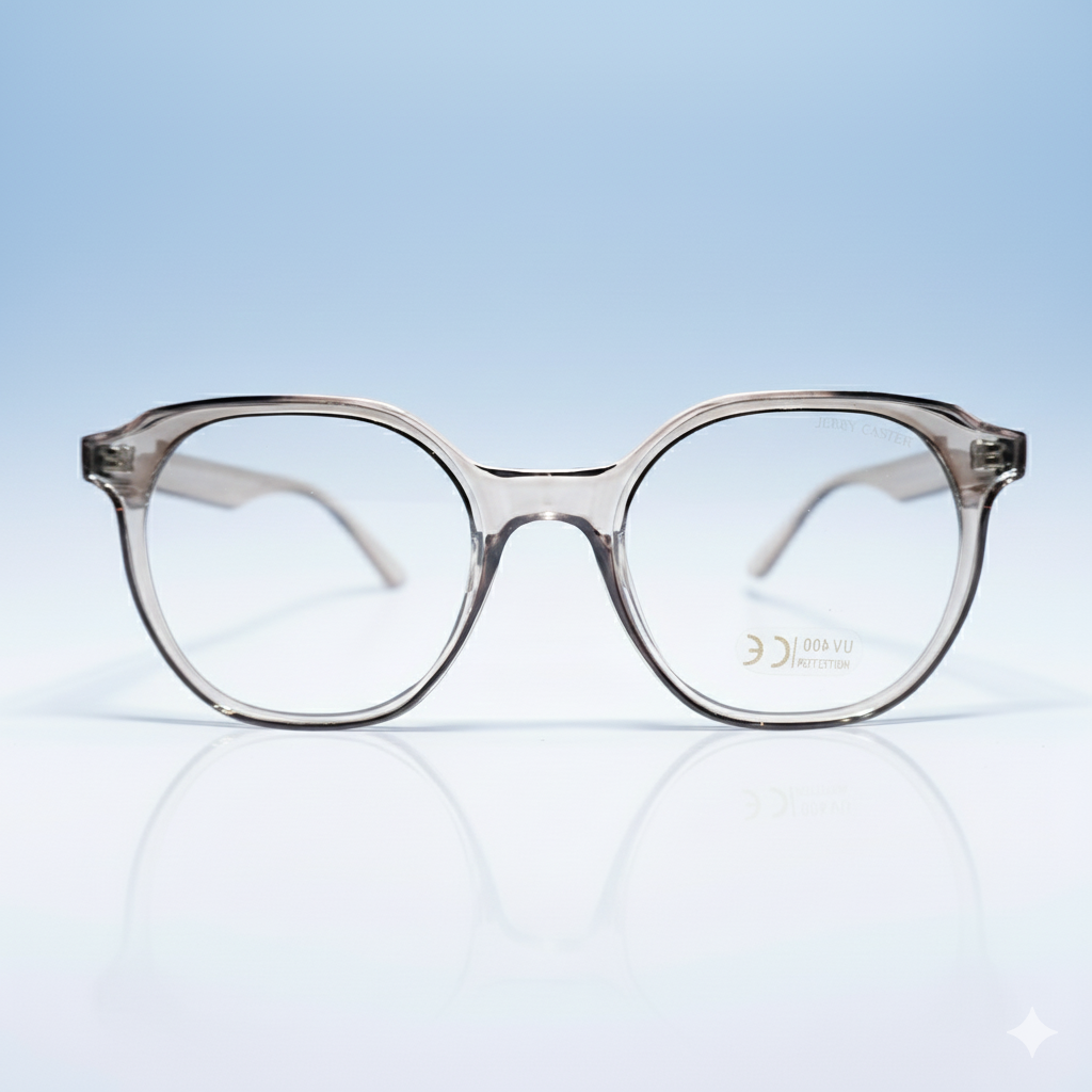 JerryCaster-5015-9 Premium Square Classic Sunglasses Crystal Clear - Image 1