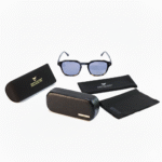 Compact Square Retro Sunglasses Light Blue-Grey - Image 4