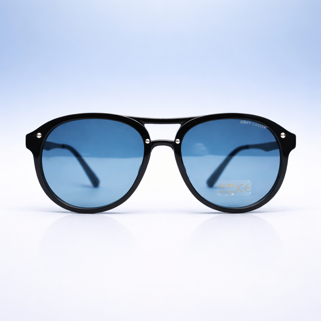 JerryCaster-2134-1 Retro Metal-PC Skywave Blue Sunglasses - Image 1