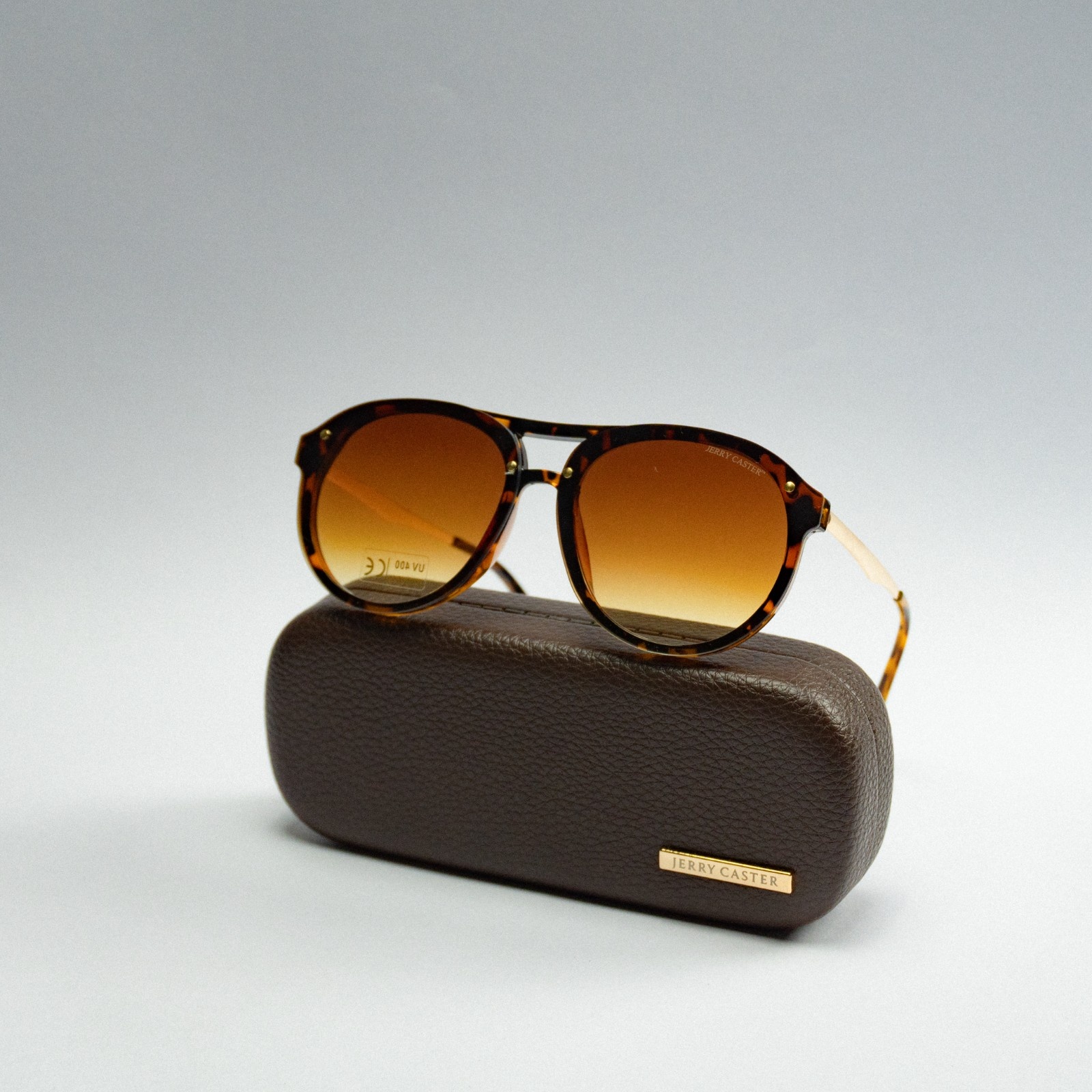 JerryCaster-2134-2 Retro Metal-PC Sunset Brown Sunglasses - Image 1